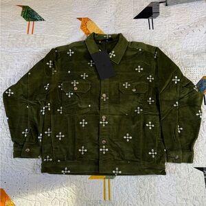 Black Scale Olive Green Corduroy Jacket